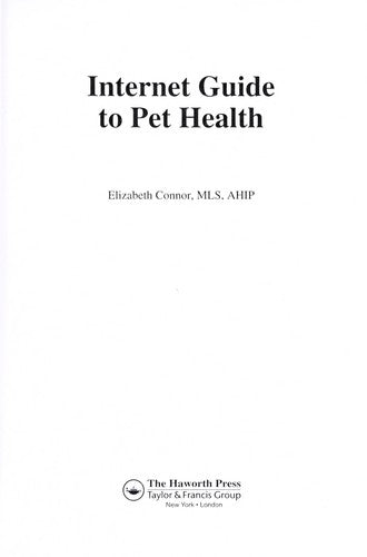 Internet Guide to Pet Health by Connor, Elizabeth cover