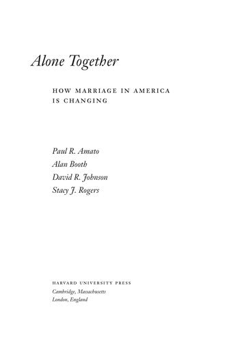 Alone Together: How Marriage in America Is Changing